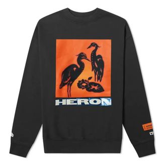 Heron Preston Heron Tape Crew Sweatshirt Black HMBA003F198080030488
