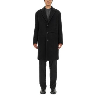 Alexander McQueen Wool Cashmere Single-Breasted Coat - male - Alexander McQueen - Single-Breasted Coats - Black - L - Coats