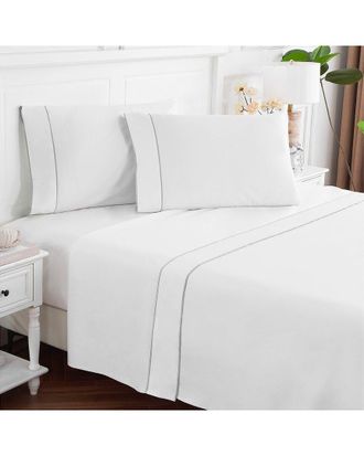 Melange Home Mélange Home 600 Thread Count Framed Embroidery Sateen Sheet Set