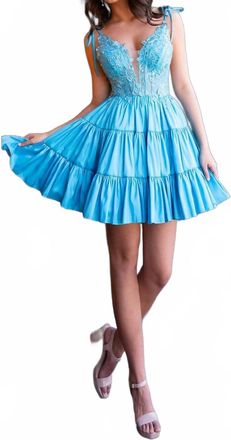 Rachel Allan Beading Prom Dress In Turquoise
