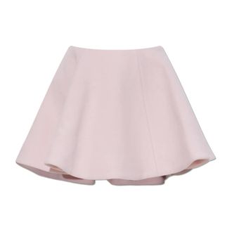 Ganni Short Skirts, female, Pink, Size: XS Peacoat Wool Circle Skirt