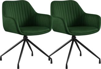 Clp Set De 2 Sillas De Comedor Novanis Verde Terciopelo