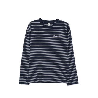Sporty & Rich Signature Logo Striped Long-sleeve T-shirt