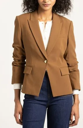 Derek Lam Ralph Ruched Sleeve Jacket in Dark Mocha at Nordstrom Rack, Size 00
