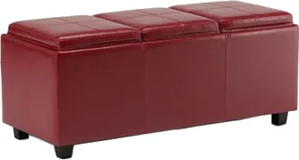 Simpli Home Avalon 42In Contemporary Rectangle Storage Ottoman