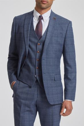 Antique Rogue Mens Long Sleeve Slim Fit Suit Jacket in Light Blue - Size 36 (Chest)