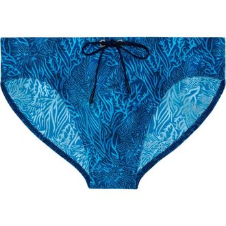 HOM Panarea Swim Mini Briefs in Blue Print at Nordstrom, Size Xx-Large