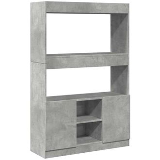 vidaXL Highboard Concrete Grey 92x33x140 cm Engineered Wood vidaXL