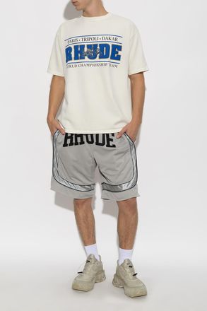 Rhude T-shirt With Logo, Mens, Cream