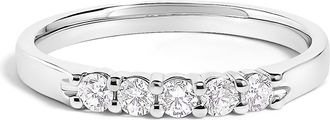 House of Brilliance 14K Gold 1/4 Cttw Diamond 5 Stone Band Ring