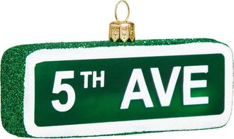 The Whitehurst Company Fifth Avenue Street Sign Glass Ornament in Green Multi at Nordstrom