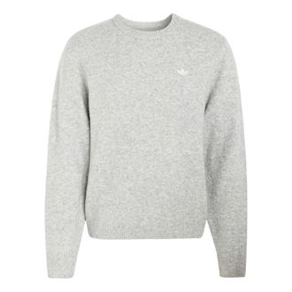 adidas Trefoil Essentials Fully Knit Sweater Asia Sizing Medium Grey Heather KS4889