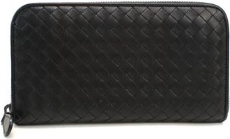 Bottega Veneta Black Leather Long Wallet (Bi-Fold) (Pre-Owned)