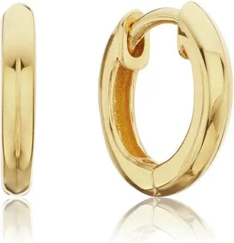 Lily & Roo Gold Small Rounded Plain Huggie Hoop Earrings