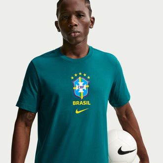 Nike Brazil Nike Mens Soccer T-Shirt in Green | IH2174-381
