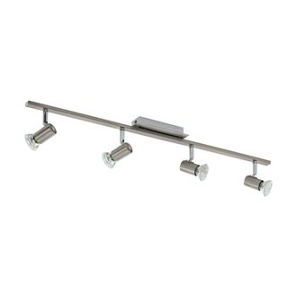 Loops Semi Flush Ceiling Light Colour Satin Nickel Chrome Shade Bulb GU10 4x5W in Metallics