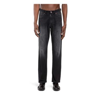 Maison Margiela Straight Jeans, male, Black, Size: W32 Straight-Leg Jeans