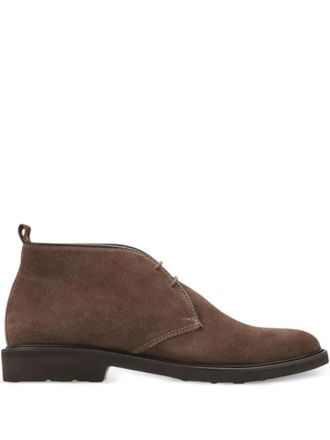 Lottusse Baltimore lace-up boots - men - Calf Suede/Calf Leather/Rubber - 10.5 - Brown