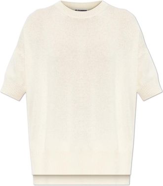 Jil Sander Losvallende Cashmere Top - Dames - Cashmere truien - Beige - XS - Truien & Vesten