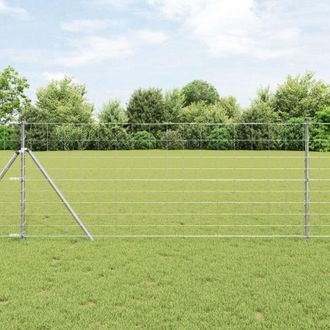 Berkfield Home Field Fence 1x25 m Galvanised Steel in Silver