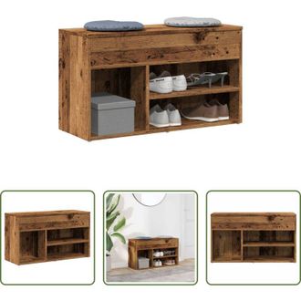vidaXL vidaXL Scarpiera in truciolato - Scarpiera Legno Antico 80x30x45 cm in Legno Multistrato