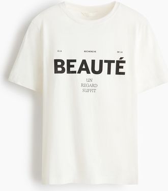 H&M T-Shirt mit Print - White