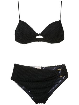Amir Slama Bikini con scollo a cuore - Nero