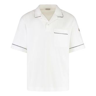 Moncler Tops, Heren, Wit, L, Katoen, Polo shirt van katoen terry