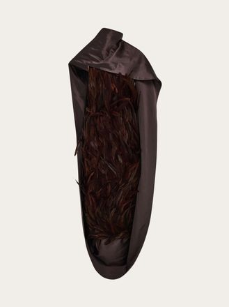 Ferragamo Donna Abito con piume Marrone