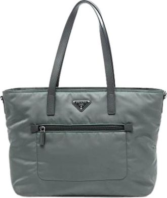 Prada Pre-owned Tote Bags, female, Gray, Size: ONE SIZE Pre-owned Nylon Vintage Tote Bag