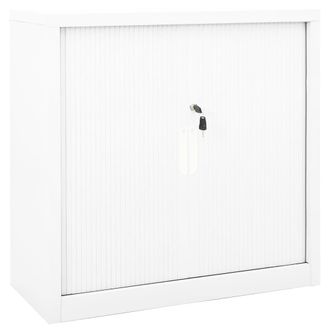 vidaXL Armario Con Puerta Corredera Blanca Acero 90x40x90 Cm Vidaxl