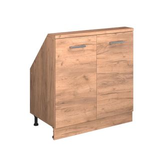 Vicco Armario De Cocina Para Techo Inclinado R-line, Roble Dorado, 80 Cm Con 2 Puertas, Vicco
