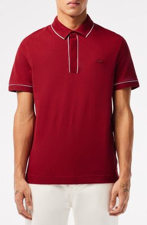 Lacoste Regular Fit Tipped Piqué Polo in Ixx Ora at Nordstrom, Size 4