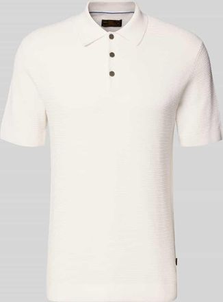 Jack & Jones Regular Fit Poloshirt mit Strukturmuster Modell Riley in Offwhite, Gr&ouml;&szlig;e XXL