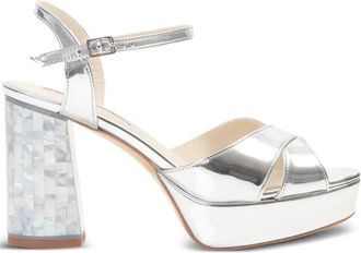 Freya Rose Nova ankle-strap heeled sandals - women - Calf Leather/Kid Leather/Calf Leather - 37 - Silver