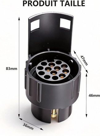 No Brand Adaptador De 7 Pines A 13 Pines Para Remolque - Para Coche, Cami&oacute;n, Caravana - Enganche De Remolque - Negro