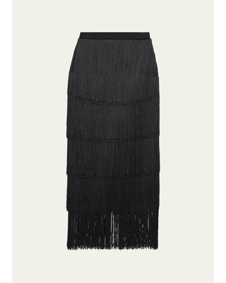 L'agence Karolyn Fringe Midi Skirt