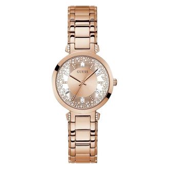 Guess Crystal Clear Dames Horloge Ros&eacute;goud GW0470L3