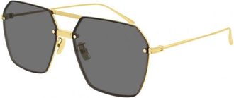 Bottega Veneta Square Full-Rim Sunglasses - Gold
