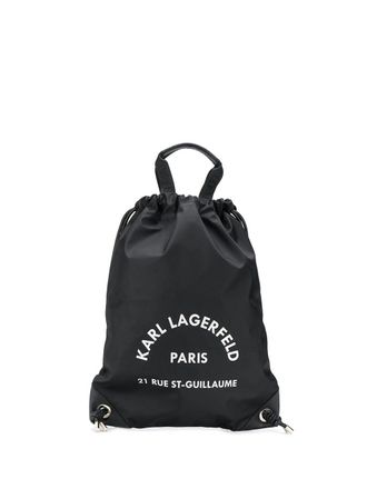 Karl Lagerfeld Rue St Guillaume rugtas met trekkoord - Zwart