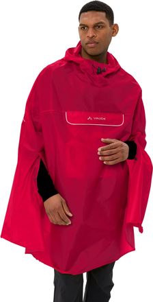 Vaude Regenponcho VAUDE VALDIPINO PONCHO, Gr. XXL, rot uni, Obermaterial: 100% Polyester, Jacken Regenponcho, f&uuml;r Sport- und Outdoormode, leichtes Material,