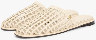 Tommy Hilfiger Womens Open-Weave Flat Mule - Soft Cream - US 6.5 / EU 37
