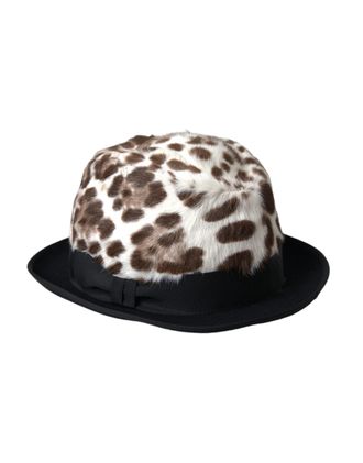 Dolce & Gabbana HAT9580 Leopard-Print Goat Leather Fedora - Multicolor