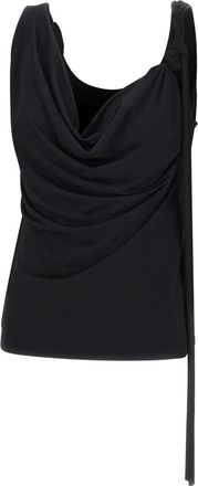 Blumarine Gedrapeerde Jersey Top - Dames - Tops zonder mouwen - Zwart - S - Tops