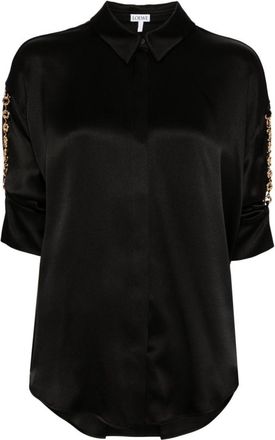 Loewe Classic Collar Long Sleeve-Silk Shirt, Brand Size 38