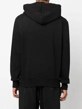 Versace Jeans Couture Mens Black Cotton Logo Details Hooded Sweatshirt Clothing