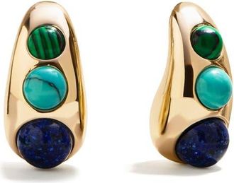 BaubleBar Ella Semi Precious Drop Earrings in Multi Green at Nordstrom