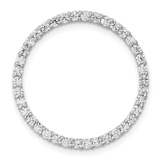 Diamond2Deal 14K White Gold Lab Grown Diamond Circle Pendant (0.76ct, VS, G-H)