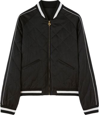 Palm Angels logo-embroidered quilted jacket - men - Cupro/Cupro - S - Black