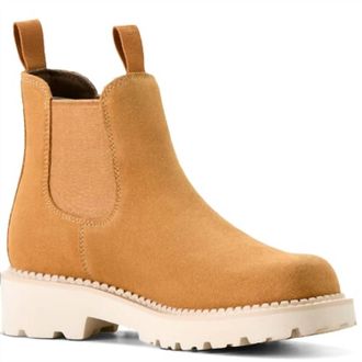 Ariat Womens Fatbaby Western Chelsea Boots In Wheat Suede